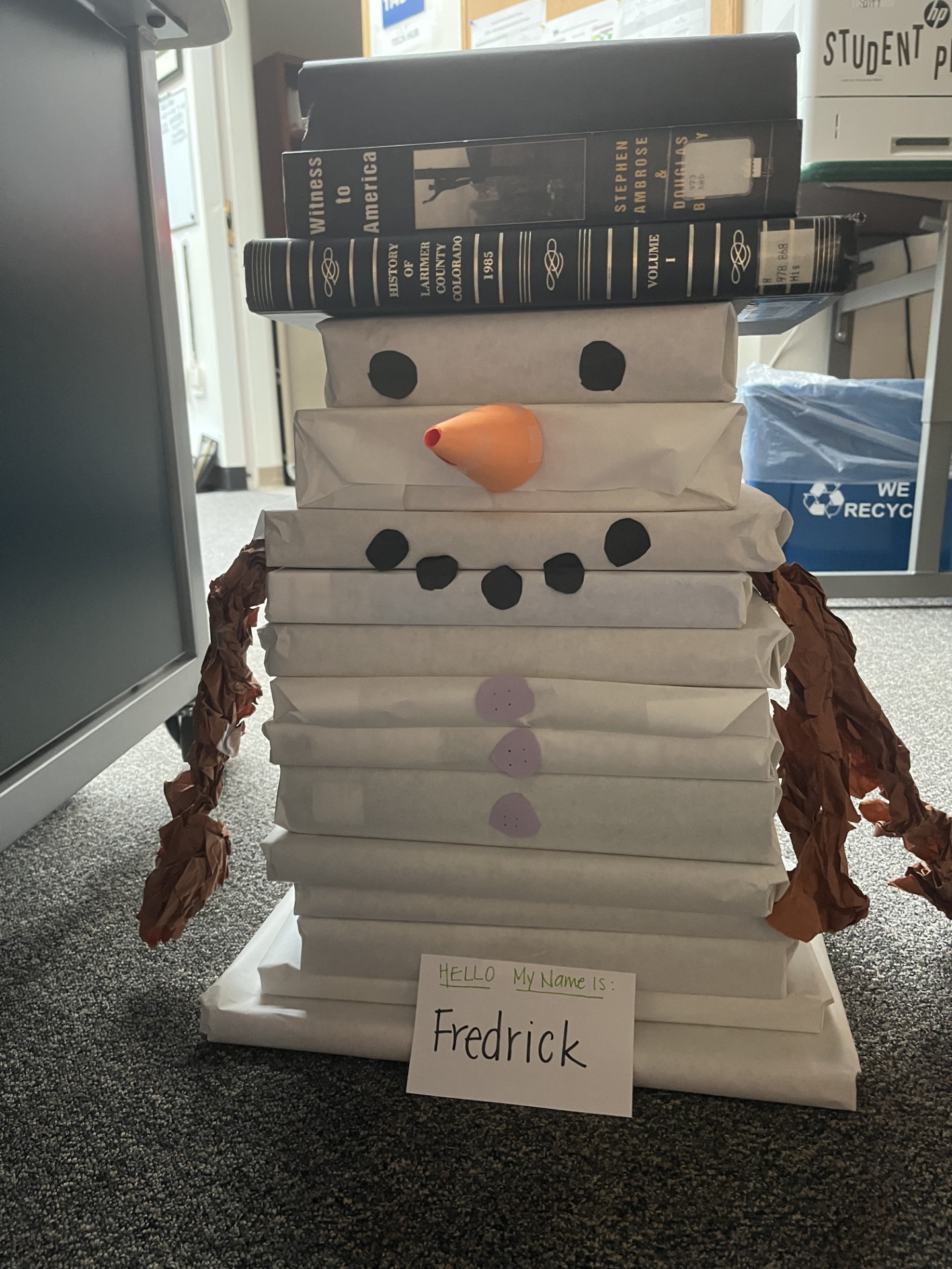 Fredrick Snowman a book snowman image