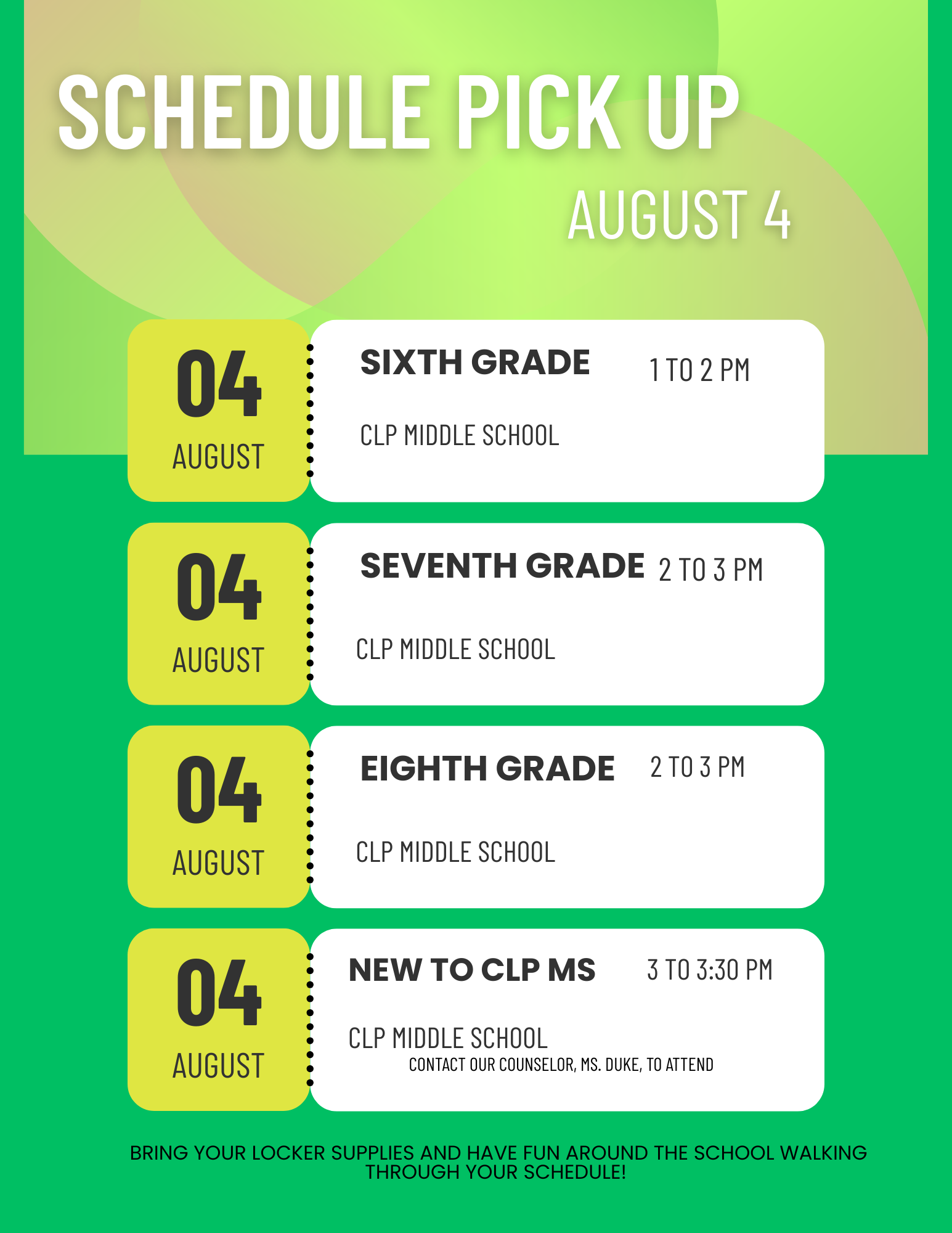 Schedule Pick Up Flyer