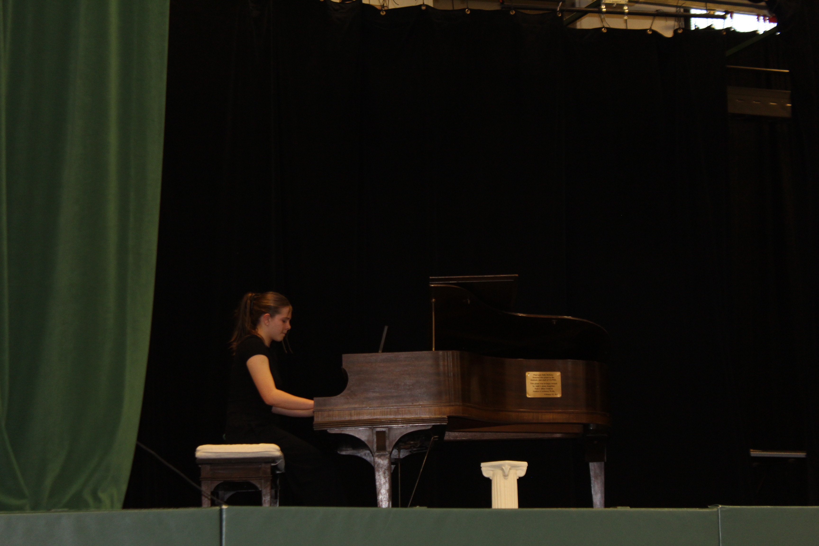 Student playing piano